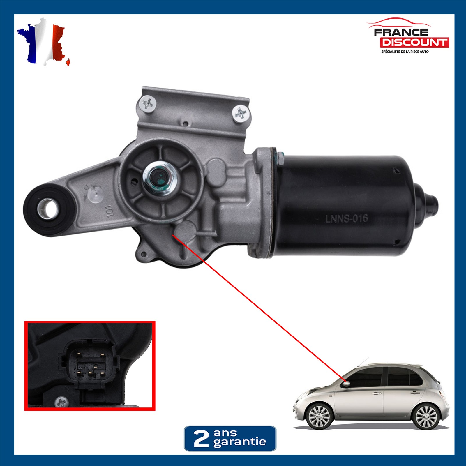 Moteur d'essuie-glace avant puissant pour Nissan Micra 3 avec mécanisme anti-surchauffe