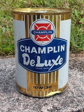 Vintage Champlin Deluxe Motor Oil 10W-30 Tin Can