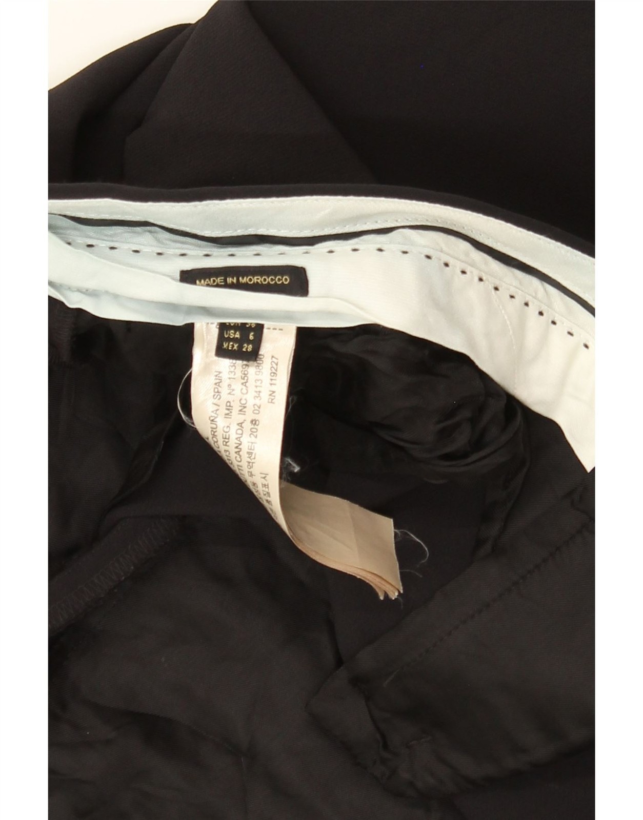 MASSIMO DUTTI Womens Slim Chino Trousers EU 38 Small W28 L26 Black Nylon BL19 thumbnail 3