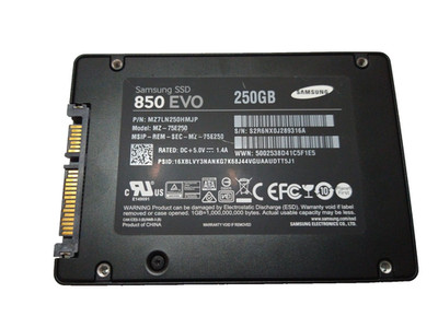 SAMSUNG 250GB SSD SATA 850 EVO MZ-75E250 S/N: S2R6NX0J289316A #NFP3050