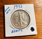 1943 Walking Liberty Half Dollar In AU Condition