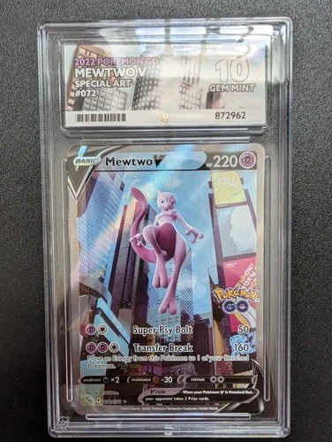 Pokemon TCG Mewtwo v Card 072/078 Pokemon Go Full Art ACE 10 Perfect Subgrades