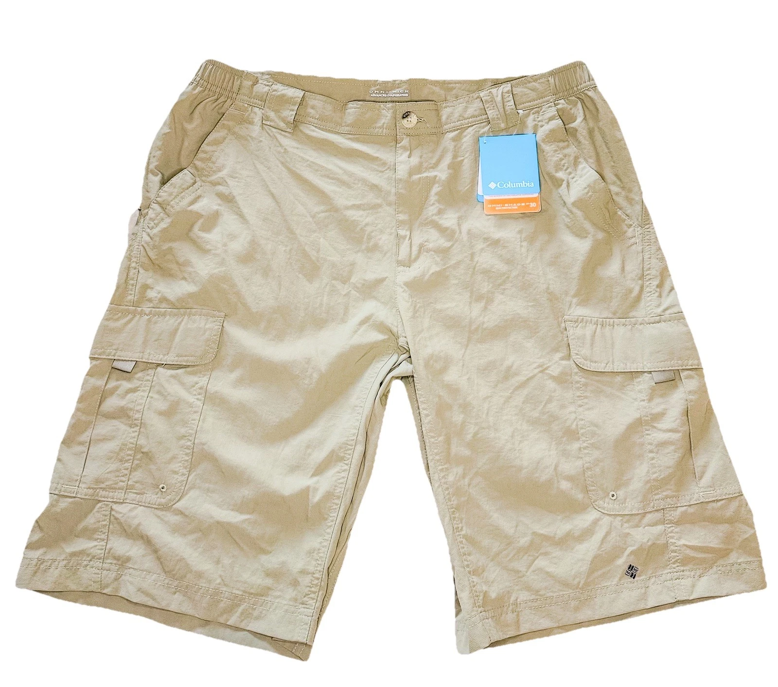 Columbia Men’s Silver Ridge Utility 12” Khaki Cargo Shorts Size Large New