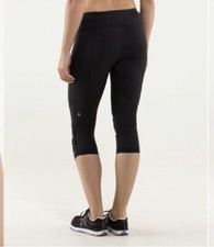 Lululemon Run: For Your Life Crop Black. Size 6 Guaranteed MINT Condition