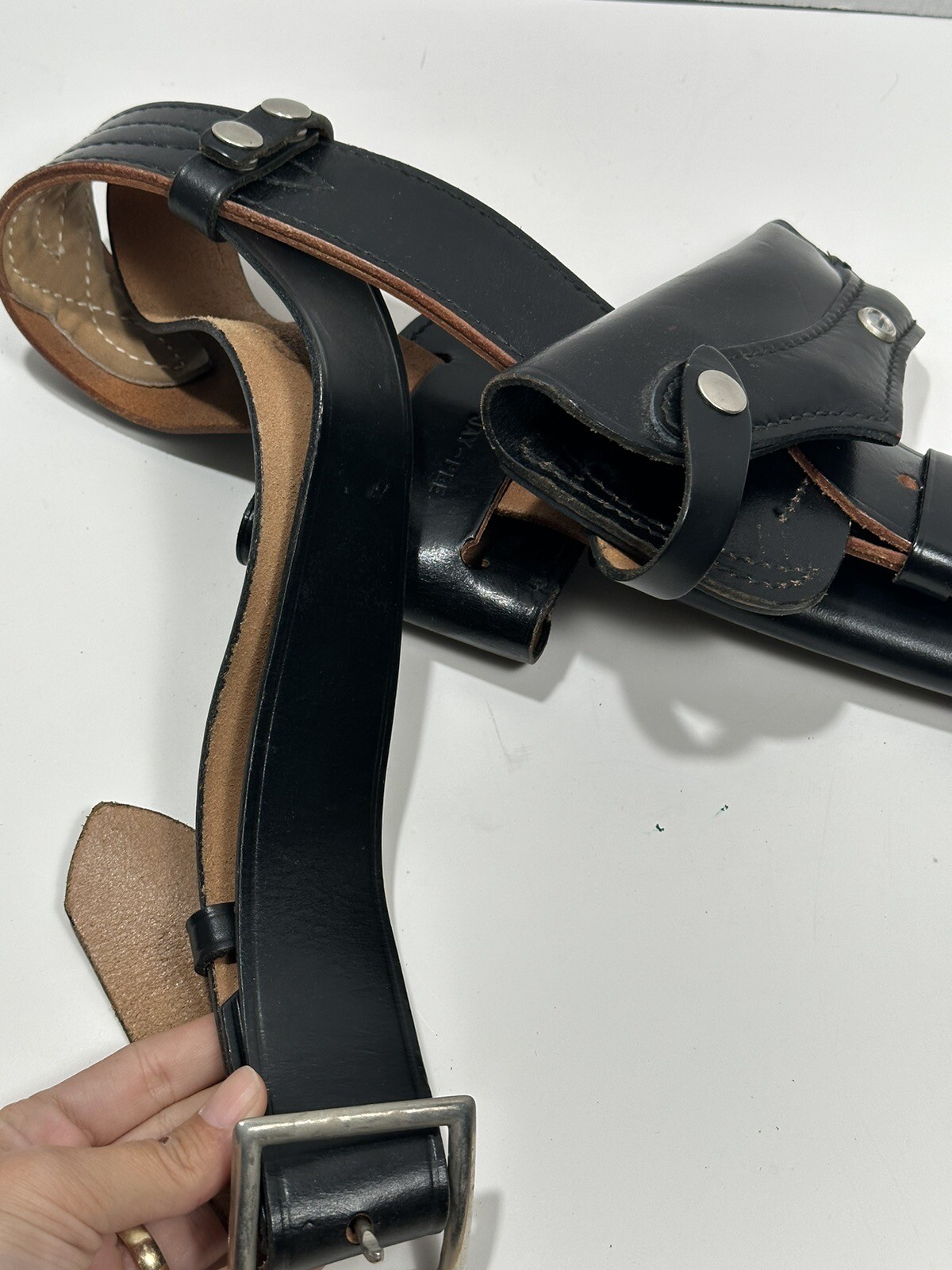 JayPee Leather Adjustable Oficial Garrison Police Gun Belt Set With