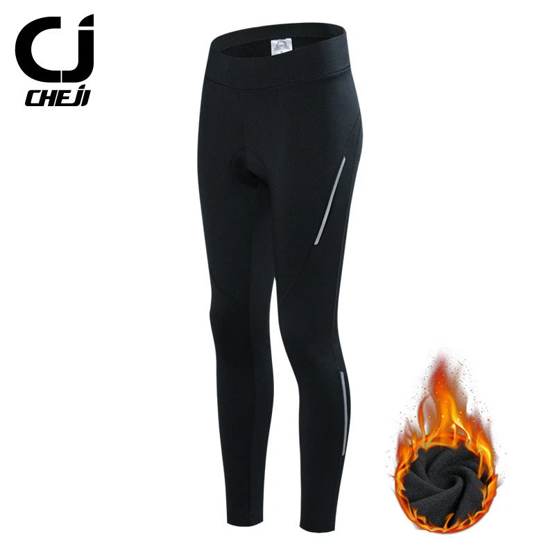 CHEJI Women's Winter Cycling Pants Fleece Padded Bike Bicycle