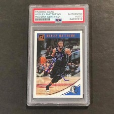 2018-19 Panini Donruss #20 Wesley Matthews Signed Card AUTO PSA Slabbed Maverick