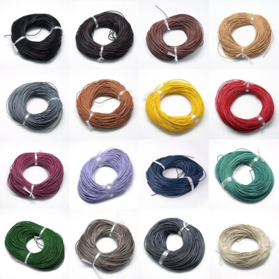 1Bundle 2.0mm Spray Painted Cowhide Leather Cords Findings about 100yards/bundle
