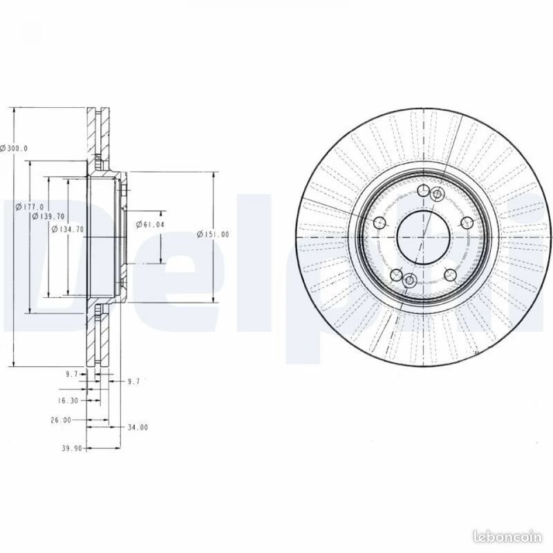 Disques de frein Delphi BG3688 en alliage carbone premium pour Renault Laguna 2