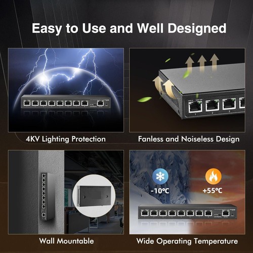 High-Performance 8 Port 2.5G Ethernet Switch - Ideal for Gaming and Streaming - Picture 8 of 11