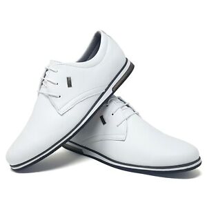 Mens White Leather Designer Trainers 