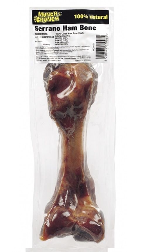 Munch & Crunch Serrano Ham Bone Dog Treat 100 Natural 1 High Quality