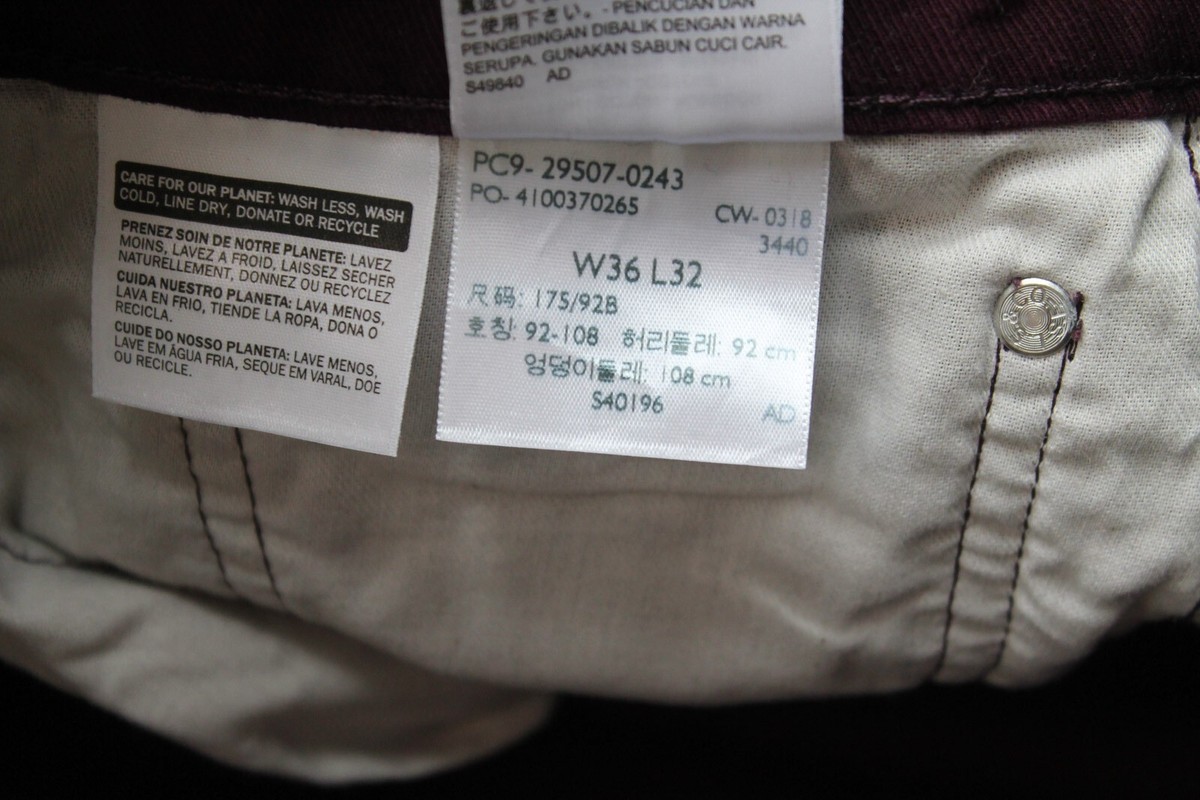 じゅん LEVI's 502 Men's Jeans W36/L30 Refurbished Blue Burgundy Regular