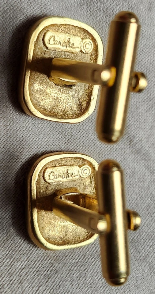 Carolee Cartouche Vintage Cufflinks Egyptian Gold Tone - Image 4 of 4