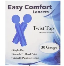 EASY COMFORT TWIST TOP LANCETS 1000 COUNT  (10 boxs)