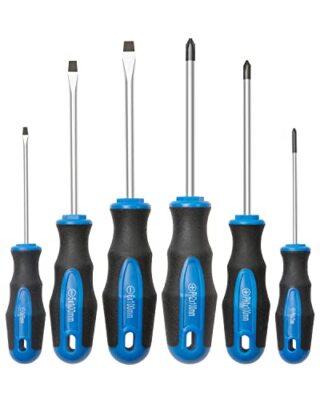 6PCS Magnetic Tip Screwdriver Set 3 Phillips & 3 Flat Professional Cushion Grip