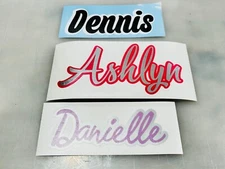 Your Name On A 5" Vinyl Decal-Lotsa Fonts-Sizes-Colors Avail. Buy 2 Get 1 FREE