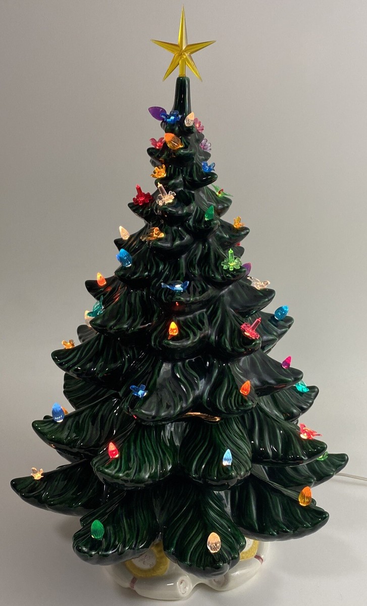 Vintage 70's Ceramic 3 Piece Christmas Tree 23