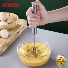 1pc Semi-Automatic Hand Push Whisk - Stainles...