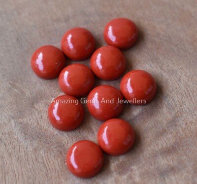 Round Cabochon Top Quality Red Coral 6mm To 15mm Calibrated Loose Gemstone