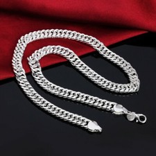 20"-24" Mens Women 925 Sterling Silver 6mm Miami Cuban Link Chain Necklace N239