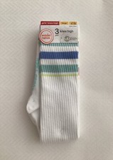 Knee High Socks 3 Pair Wonder Nation Large Shoe Size 4-10