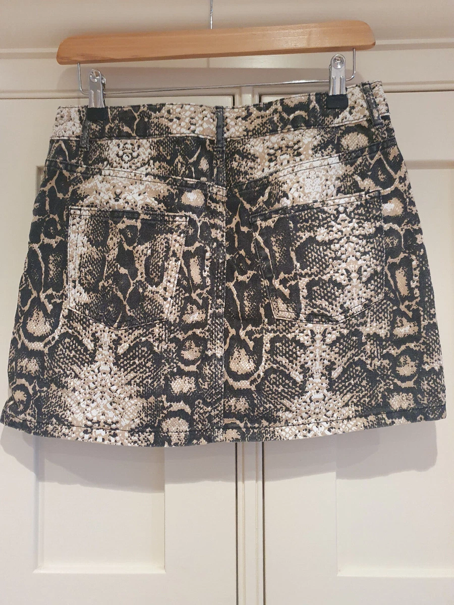 Topshop snakeskin denim skirt sale