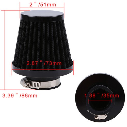 Motorcycle Air Intake Filter Cone Cleaner 35mm Engine Inlet For Honda Harley BMW - Picture 2 of 11