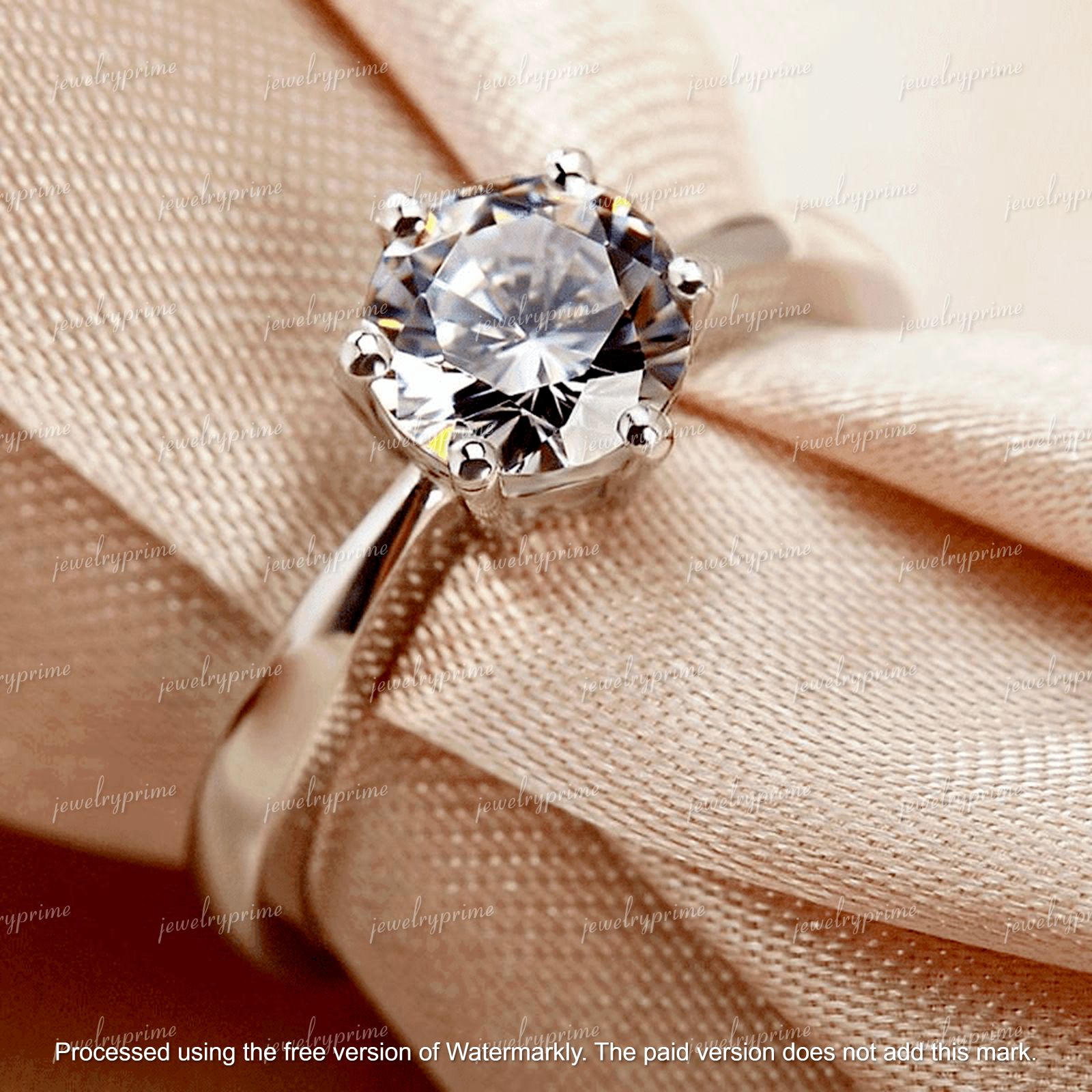 1.5Ct Lab Diamond Solitaire Ring in 14k White Gold Plated