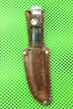 Marble's Gladstone WOODCRAFT Three Line Stamp Knife Aluminum Pommel w/ Sheath