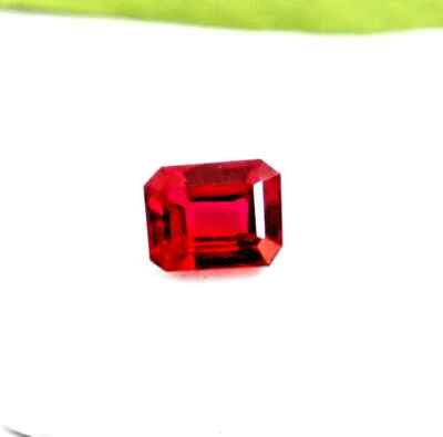 Flawless 6-8 Ct Emerald Shape Natural Burmese Red Ruby Loose Gemstone Certified