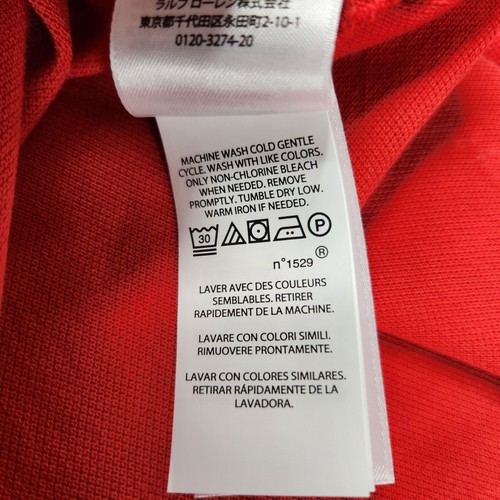 Ralph Lauren Classic Fit Mesh Graphic Polo Shirt Men's XXL Red 1967 New York - Picture 18 of 19