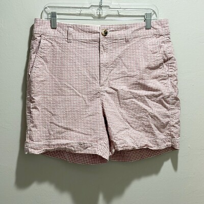OLD NAVY Women's Pink Check Seersucker EVERY DAY SHORT