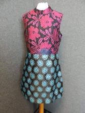 Asos jacquard Print Open Back Dress UK 12 LN121 DD 01