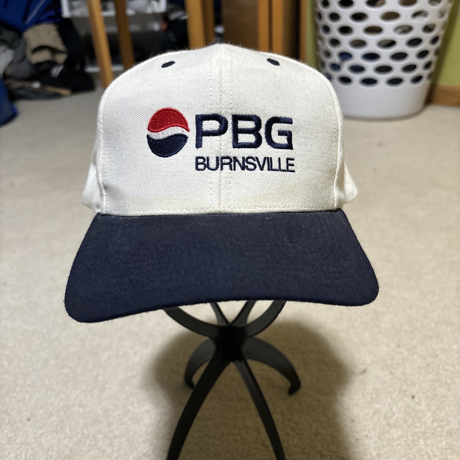 Y2K Pepsi Logo Embroidered Blue Adjustable Strapback Cap for Men