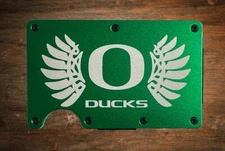 University of Oregon Ducks Slim Thin Metal RFID Blocking Wallet Laser Engraved