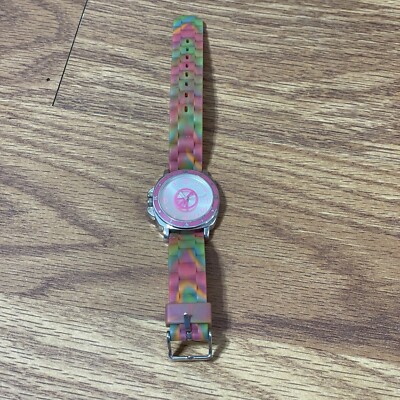 Justice Kids Multicolor Silicone Analog Silver Dial Quartz Genuine Wrist Watch