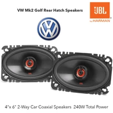 VW Golf Mk2 II 1983-1995 - 4"x6" 10x15cm Rear Hatch/Shelf Speakers Upgrade Kit