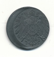 1918 DR 10 Pf Zink stark dezentriert Fehlpr&auml;gung