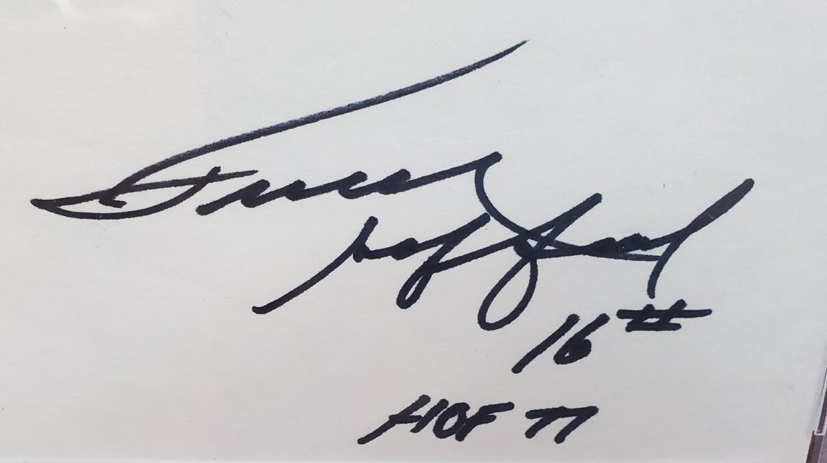 PSA SLABBED Autographed New York Giants Frank Gifford Index Card
