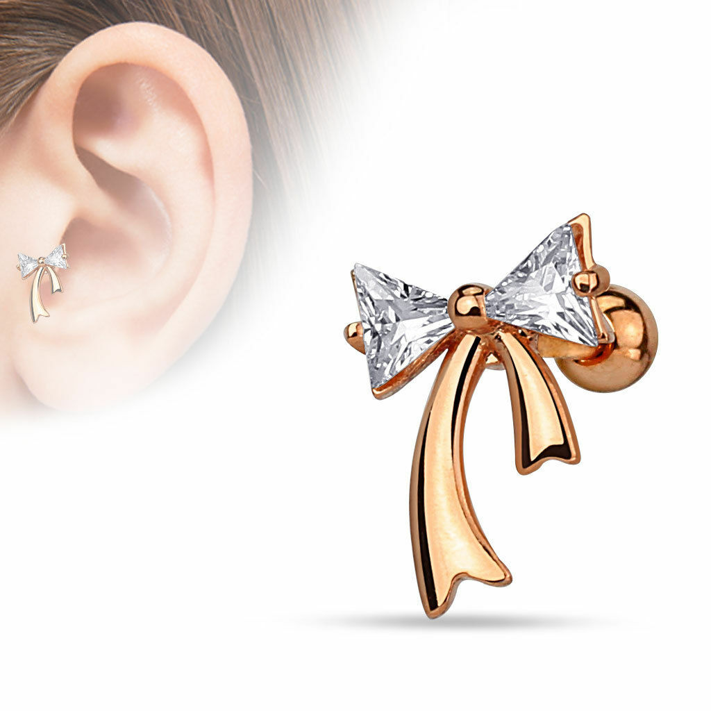 Helix Tragus Piercing Herz Zirkonia Kristall Cartilage 1,2 X 6 Mm Ohrpiercing