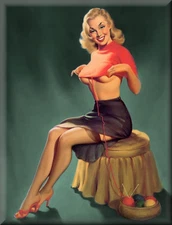 SEXY 1950s Pinup Girl #1, Toolbox / Refrigerator Magnet, 42 MIL