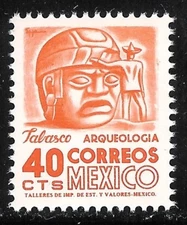 pa191 Mexico Arquite MNH paper 8 Sc#880 Mc#1014Alz Et#aa191 red-orange