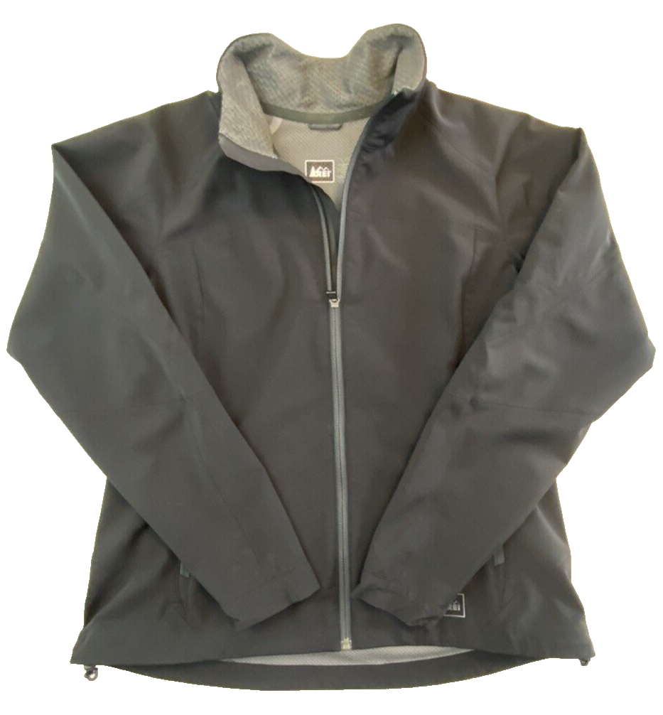 REI Women's Large Jacket Full Zip Up Black Active Wear RN 37249 Nylon  Polyester