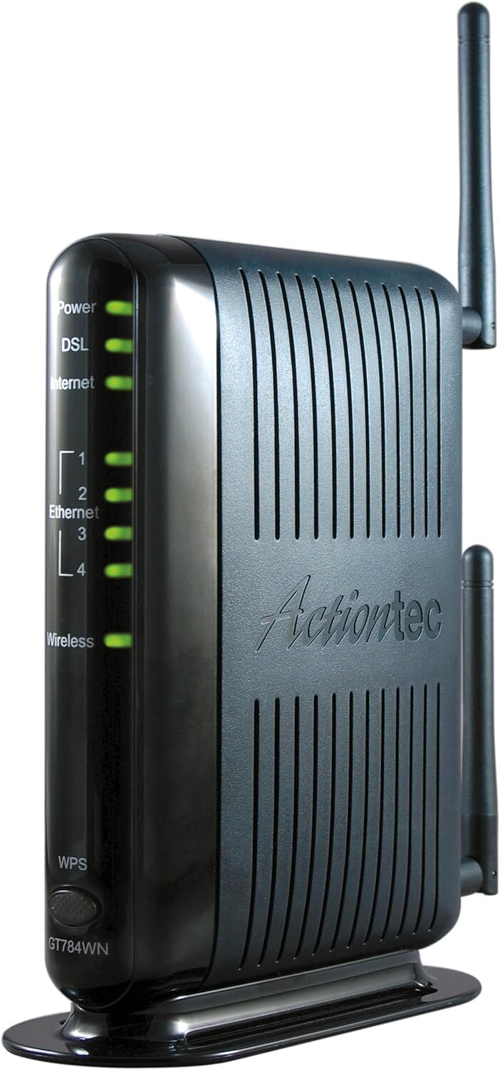 Actiontec GT784WN 4-Port Wireless Ethernet ADSL Modem Router - Black | eBay