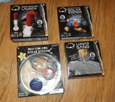 NEW LOT of 4 NASA mini make your own kits SOLAR SYSTEM ROCKET LAUNCH LUNAR SAND