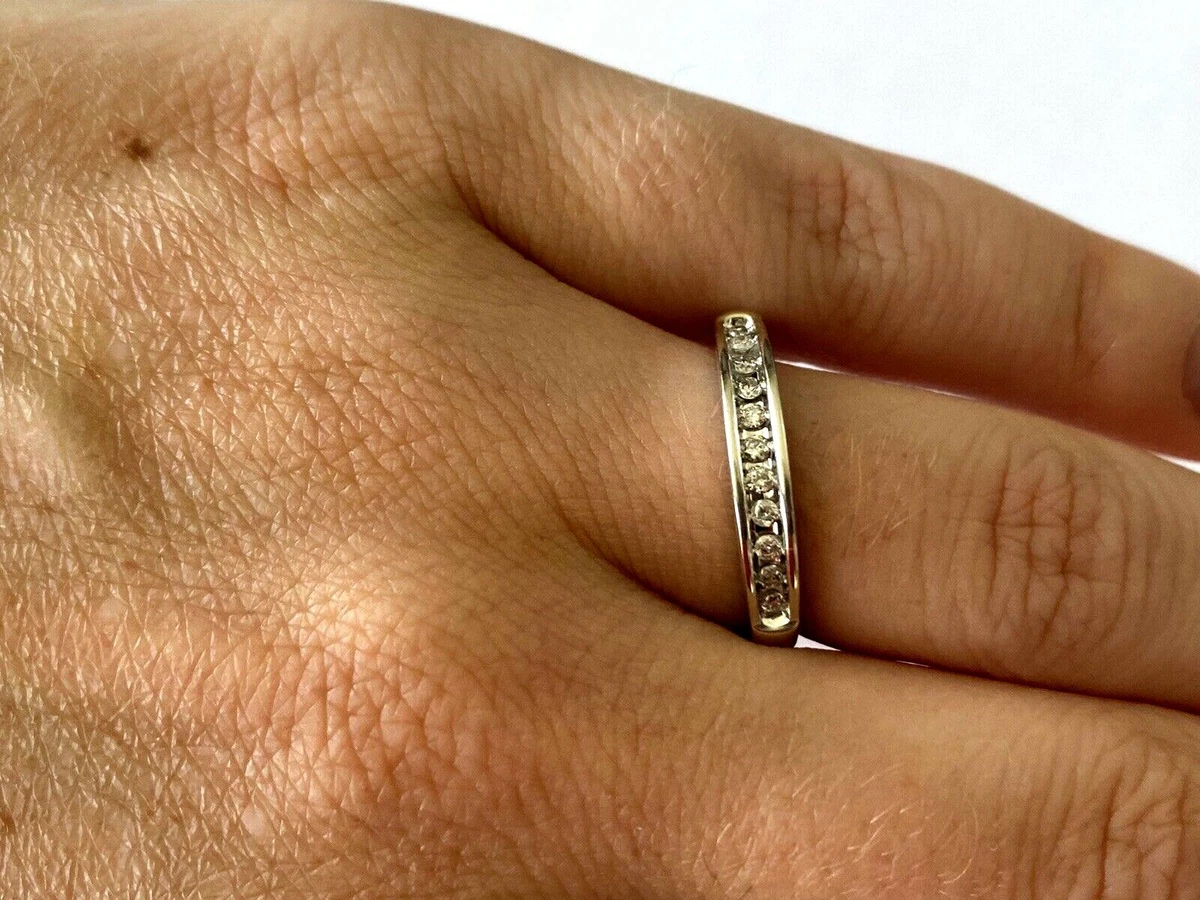 Yellow gold channel set on sale wedding band
