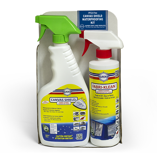 Canvas Shield Kit Complete All Fabric, Cleaner & Sealer By Aurora