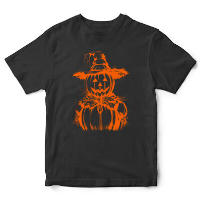 Kinder Kürbis Vogelscheuche T-Shirt Shirt Kostüm Halloween Trick or Treat Spo...