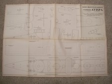 Model Boats plan of Avispa semi scale early TBD for steam engines 39" LOA 5" bea
